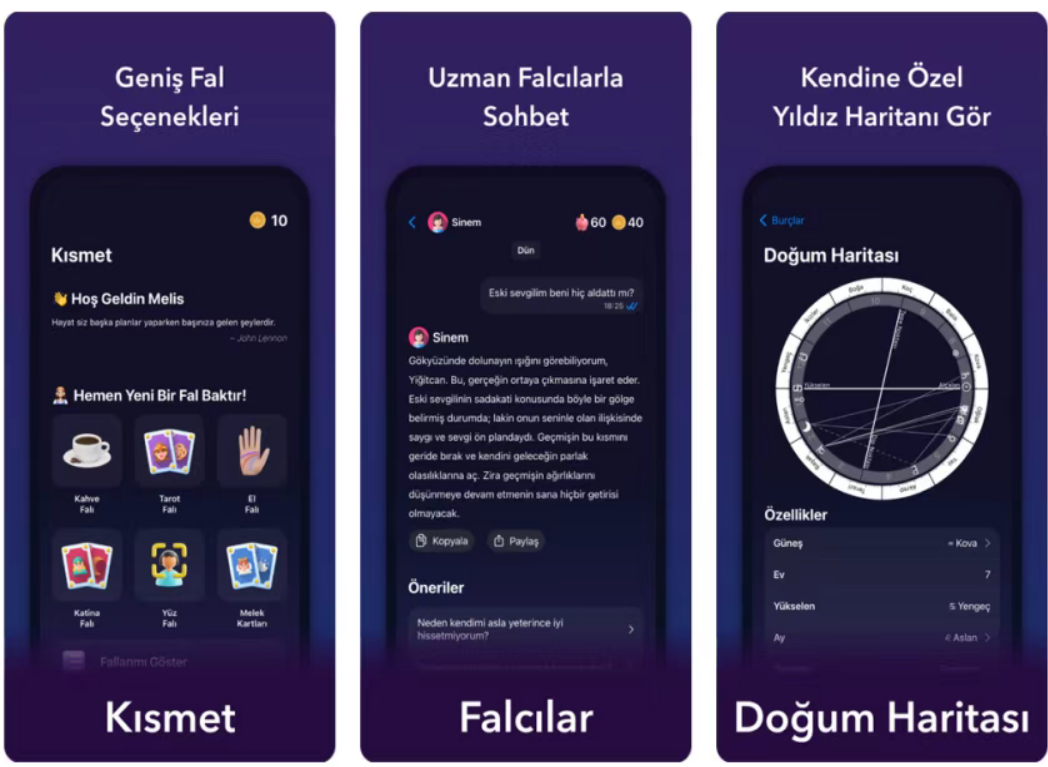 占星应用Kismet登上土耳其iOS端生活免费榜第十三.png
